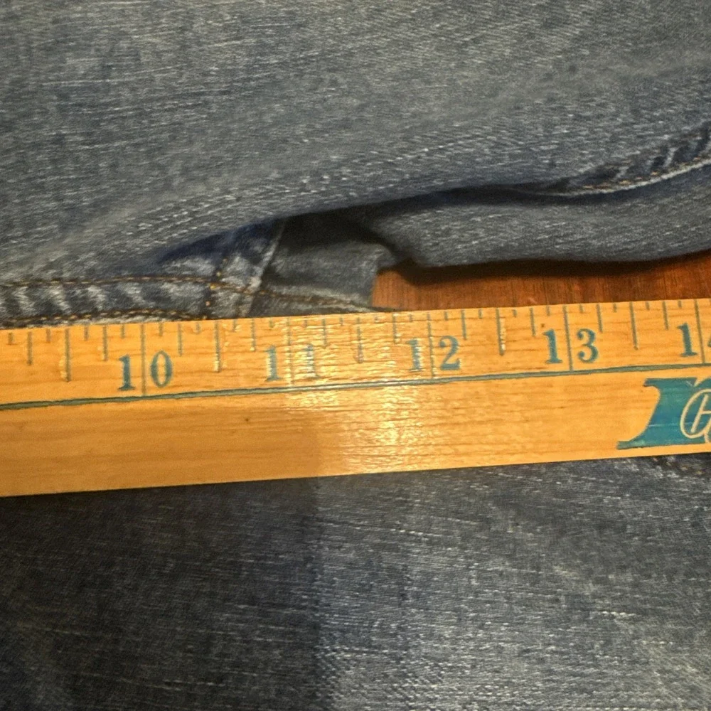 Urban Outfitters High Rise Raw Hem‎ Jeans Size 26 Button Fly Blue Stretch Denim